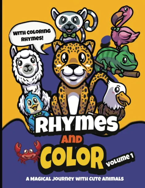 Rhymes and color - animals coloring book for kids